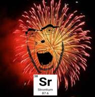 alkali_earth_metal angry chemistry element fireworks glasses irl open_mouth soyjak strontium stubble variant:cobson // 490x502 // 529.9KB
