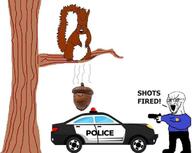 acorn car crying gun nut police squirrel subvariant:feralsquirrel text tree variant:feraljak variant:impish_soyak_ears variant:soyak white_background // 720x573 // 32.0KB