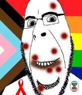 aids biting_lip distorted flag glasses lgbt looking_at_you map_(pedophile) meta:tagme monkeypox pedophile soyjak stubble subvariant:hornyson variant:cobson // 527x611 // 229.2KB