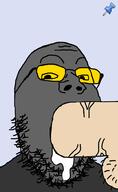 blowjob cum glasses grey_skin nsfw open_mouth penis push_pin sex smile soot soot_colors soyjak soyjak_party sticky stubble subvariant:wholesome_soyjak testicles variant:gapejak yellow_eyes // 600x976 // 55.3KB