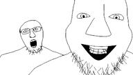 2soyjaks closed_mouth glasses grin nostalgia_critic open_mouth soyjak stubble the_lawnmower_man variant:cobson variant:unknown // 1263x714 // 35.4KB