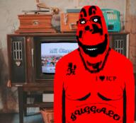 biting_lip closed_mouth creepy glasses heart i_love insane_clown_posse nintendo ominous red_skin soyjak stubble subvariant:hornyson tattoo television variant:cobson video_game wii // 582x527 // 272.1KB