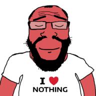 balding beard closed_mouth clothes glasses hair heart i_love red red_skin smile soyjak text tshirt united_nations variant:science_lover // 800x800 // 7.4KB
