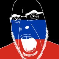 angry country donetsk flag glasses open_mouth soyjak stubble variant:cobson // 721x720 // 10.2KB