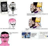 3soyjaks anger_mark angry beard big_brain christianity crying glasses hair hand holding_object holding_phone iphone lgbt nordic_chad open_mouth pagan phone pink_skin subvariant:chudjak_front subvariant:phoneplier subvariant:phoneplier_vertical text variant:chudjak variant:markiplier_soyjak viking yellow_teeth // 1280x1240 // 182.0KB