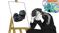 brush coal disappointed disappointment easel gem hand holding_object long_hair painter sad side_profile tear variant:chudjak variant:ppp // 1488x840 // 615.3KB