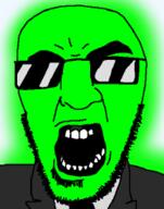 clothes glasses glowie glowing green_skin open_mouth stubble suit sunglasses teeth teeth_showing variant:godson // 200x255 // 15.0KB