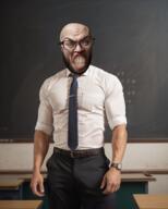 angry clenched_teeth glasses realistic school stubble teacher variant:feraljak // 768x960 // 1.1MB