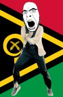 angry animated country dance flag full_body gangnam_style glasses irl meta:tagme open_mouth shell soyjak stubble vanuatu variant:cobson // 300x460 // 500.5KB