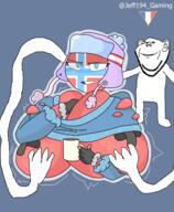blue_eyes breasts clothes cold countryhuman ear female flag france full_body glasses hand hat jeff194_gaming norway polandball red_skin smile soyjak stubble text variant:impish_soyak_ears // 1580x1920 // 475.2KB