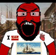 angry arm badge balding beard boat call_me_ishmael clothes fume glasses hair hand heart i_love irl_background moby_dick open_mouth red_skin ship sound soyjak subvariant:science_lover text tshirt variant:markiplier_soyjak video whale // 800x788, 964.3s // 26.5MB
