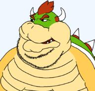 angry bowser bowser_fart_gif fat gassy looking_to_the_left red_hair shell stubble variant:meximutt // 888x849 // 53.2KB