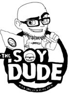 arm bald beard closed_mouth clothes ear glasses hand holding_object laptop smile smug soydude soyjak stubble text theporndude tshirt variant:unknown // 932x1256 // 29.4KB