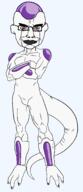 alien anime chud closed_mouth crossed_arms dragon_ball frieza full_body glasses red_eyes smirk smug subvariant:chudjak_front tail variant:chudjak // 769x1777 // 25.9KB