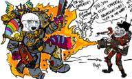 adeptus_astartes blood_pact bolter chainsword clothes crying fire flamethrower furry hat khorne lasgun purity_seal rainbow space_marines space_wolves trollface variant:cryboy_soyjak warhammer // 833x500 // 567.6KB
