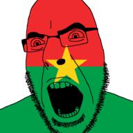 angry burkina_faso country flag glasses open_mouth soyjak stubble variant:cobson // 721x720 // 14.8KB