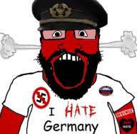 angry antifa balding beard clothes germany glasses hat heart i_hate nazism open_mouth red_face revenge russia science soyjak subvariant:science_lover swastika tno tshirt variant:markiplier_soyjak // 798x786 // 420.6KB
