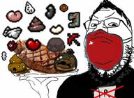 beans beard clothes diaper edmund_mcmillen facemask food glasses hair hand holding_object mask pickaxe plate poop soyjak steak stubble the_binding_of_isaac variant:gapejak video_game // 979x717 // 84.2KB