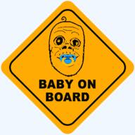 baby baby_on_board deformed mustache orange_skin pacifier sign smile soyjak subvariant:jacobson text variant:a24_slowburn_soyjak // 736x736 // 98.6KB