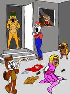 animal arm art bloodshot_eyes bowser cap clenched_teeth clothes cosplay costume crying dog donkey_kong drawn_background dress ear full_body glasses hair hand hat holding_object leg mario multiple_soyjaks mustache nazism nintendo open_mouth painting pol_(4chan) princess_peach shroomjak smile soyjak stubble swastika tail variant:bernd variant:chudjak variant:feraljak variant:gapejak variant:impish_soyak_ears variant:markiplier_soyjak video_game wario wig yellow_hair // 1032x1400 // 125.8KB