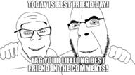 2soyjaks bald boomer closed_mouth facebook friendship glasses impact_font meme old_people smile stubble teeth variant:cobson variant:feraljak // 480x271 // 68.4KB