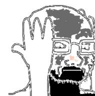 animated closed_mouth distorted finna glasses hand hands_up schizo soyjak stubble variant:soyak // 237x239 // 478.3KB