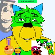 animal arm autism award axolotl biting_lip blue_hair blue_shirt clothes coal creepy distorted evil faggot fat furry glasses green_hair happy hat holding_object magician mr_top_hat_guy mratomizer2011 ominous rape scratch shadow smile soyjak sprite_(oc) stubble subvariant:hornyson subvariant:trannyfur the_residents top_hat transparent variant:bernd variant:cobson variant:two_pointing_soyjaks white_skin wolf yellow_hair // 1378x1378 // 249.7KB