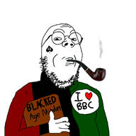 badge book bronze_age_mindset closed_mouth flag flag:pan-african glasses pan_african pipe smoke smoking stubble text variant:gapejak // 1500x1500 // 213.5KB