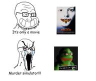 2soyjaks calarts closed_mouth excited frog glasses manhunt pepe smile soyjak stubble the_silence_of_the_lambs variant:classic_soyjak // 1901x1607 // 1.1MB
