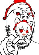 angry animated anime cat_ear clothes fumo glasses hand hat inubashiri_momiji open_mouth pointing pointing_at_viewer red_eyes soyjak stubble touhou variant:gapejak video_game vore // 430x602 // 149.0KB
