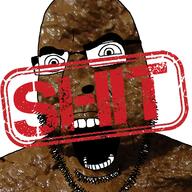 angry brown_skin glasses open_mouth poop soyjak stamp stubble text variant:cobson // 721x720 // 662.2KB