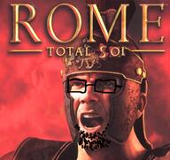 clothes glasses history open_mouth roman rome soyjak stubble text total_war variant:unknown video_game // 624x588 // 479.5KB