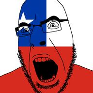 angry chile country flag glasses open_mouth soyjak star stubble variant:cobson // 721x720 // 23.3KB