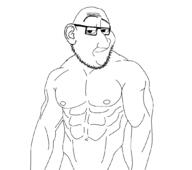arm buff closed_mouth ear glasses muscles smirk smug stubble swolesome variant:smugjak // 1056x937 // 60.9KB